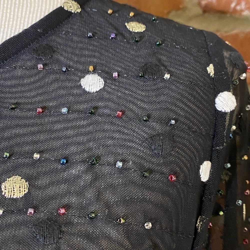 Nina Leonard Black Beaded Sheath Dress Size medium - Picture 4 of 9